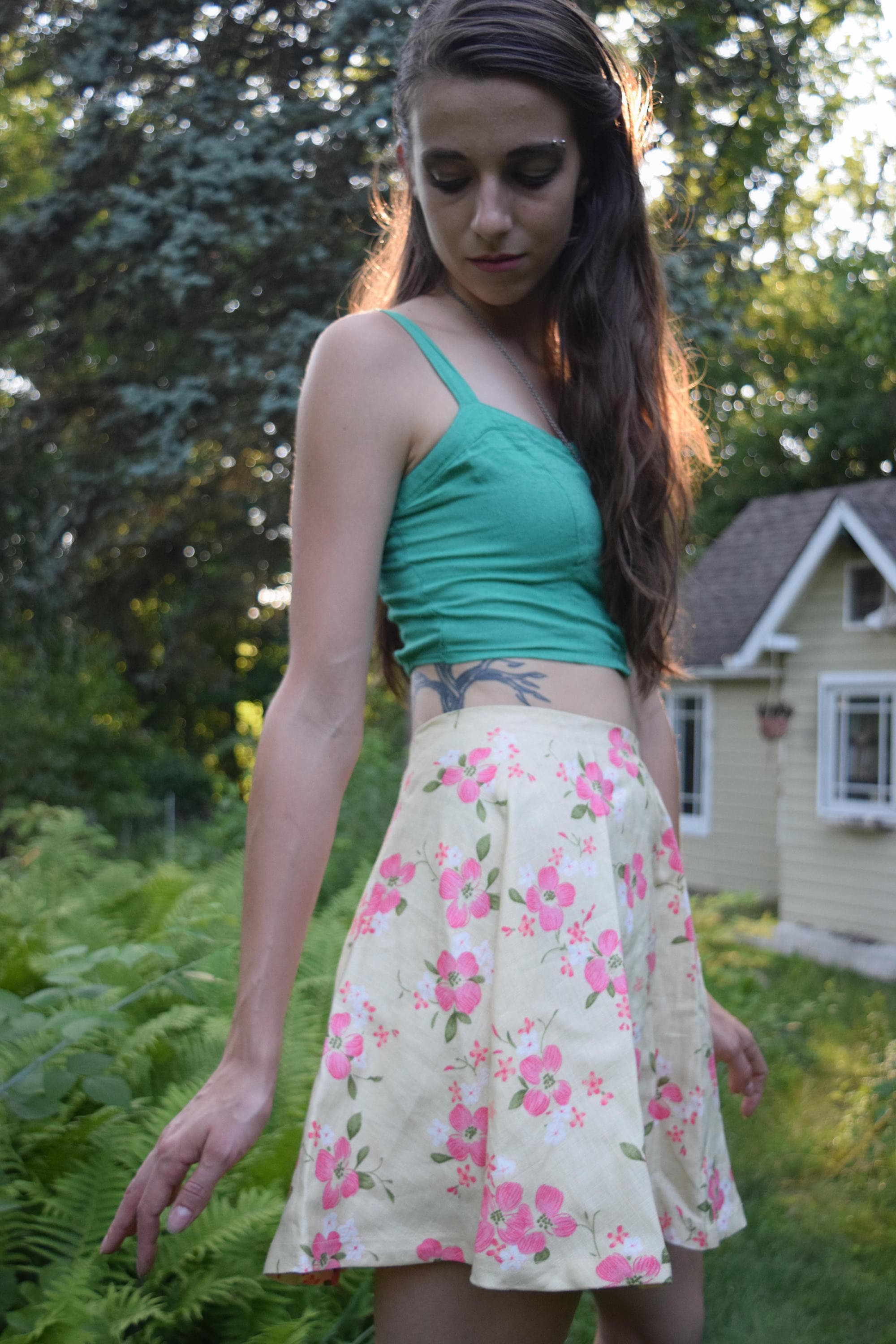 dogwood flower mini skirt