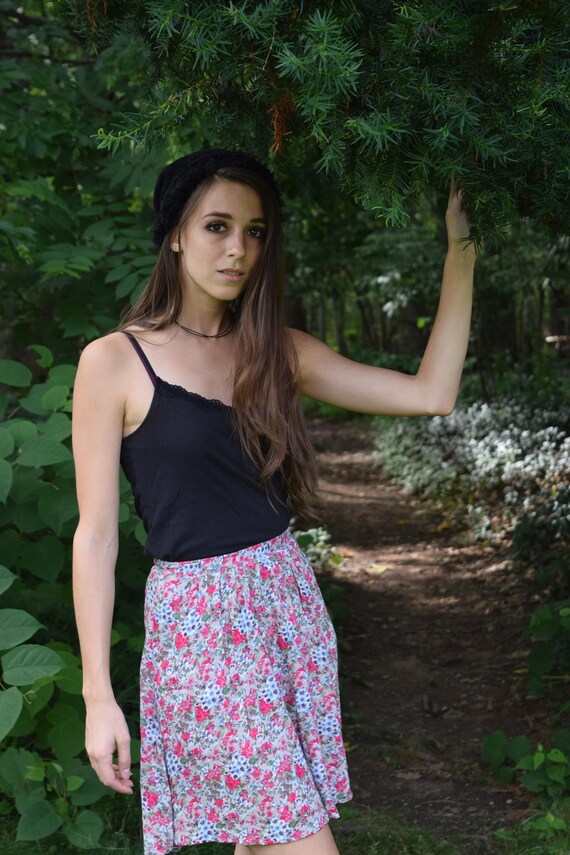 Floral skirt material cheap