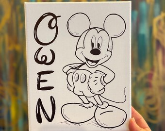 10 pack, Mickey Mouse Party,Art, painting kits for kids, kid’s birthday, Disney, personalized canvases, party favors, paint, Christmas, diy