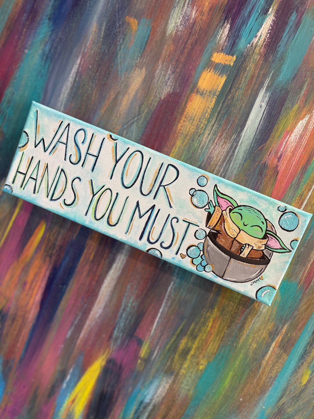 Baby Yoda Bathroom Art Wash Hands Home Decor Kids Etsy