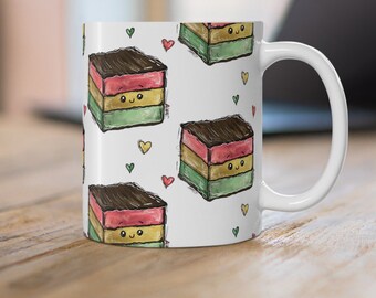 Italian Rainbow Cookie, Italian gift, coffee mug, rainbow cake, chocolate, mother's day, Italian family, pastries, teacher gift, bakery