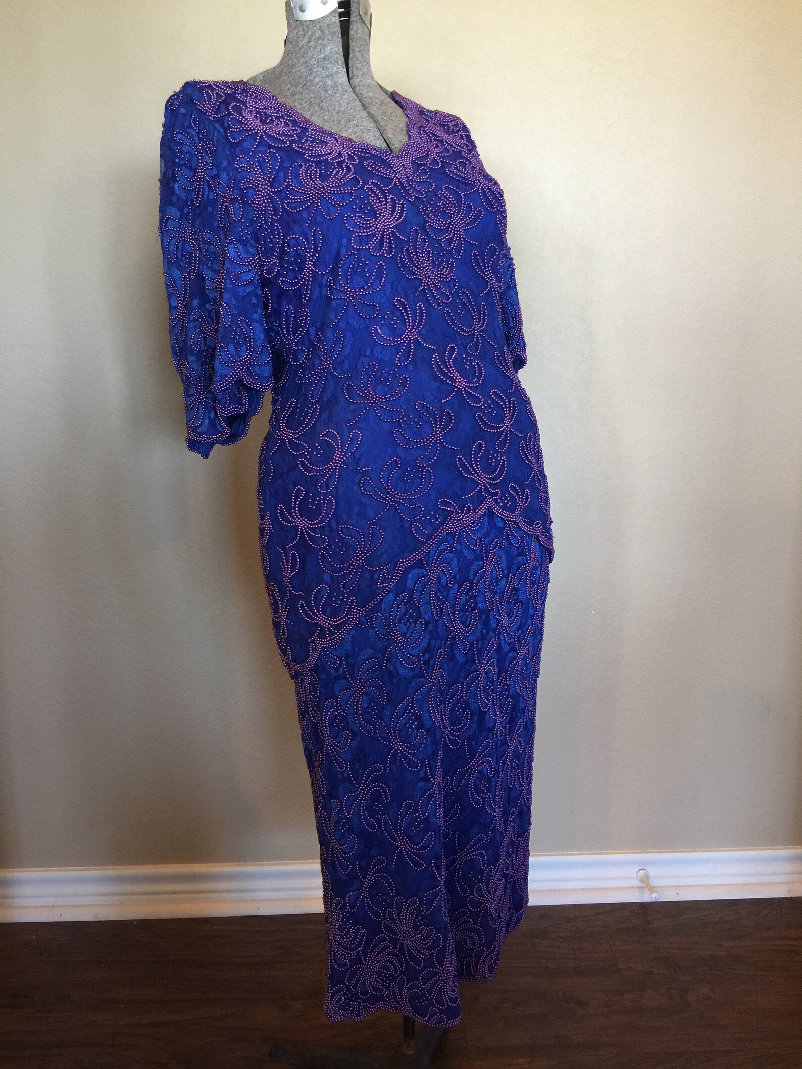hand beaded cocktail dress