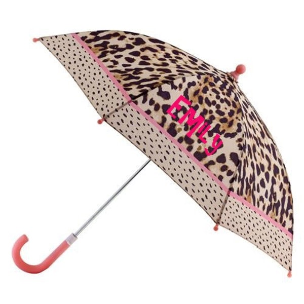 Personalized Monogrammed Stephen Joseph Child Kid Leopard Print Girls Umbrella