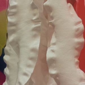 Double Ruffle Ribbon White - 5 yds of 2.25 inch White Lasagna Ribbon