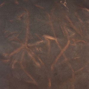 Dark Brown Pebble Cowhide Leather Panel: 12&quot;x12&quot; Pull-Up Leather Piece