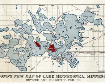 Old Minnetonka Map Etsy