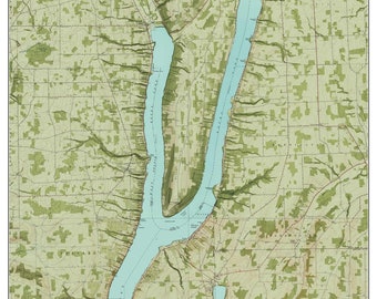 Keuka lake map | Etsy