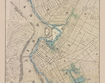 Brooklyn 1876 Old Map New York Reprint