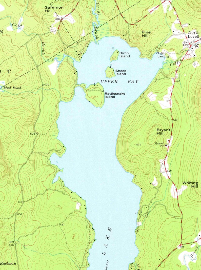 Center Lovell 1963 Old Topo Map Kezar Lake Edited Reprint Etsy