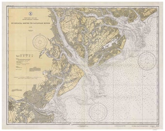 St Helena Sound to Savannah River-1933-Beaufort Hilton Head Port Royal South Carolina - Georgia - Nautical Map  Reprint  80000 AC Chart 1240