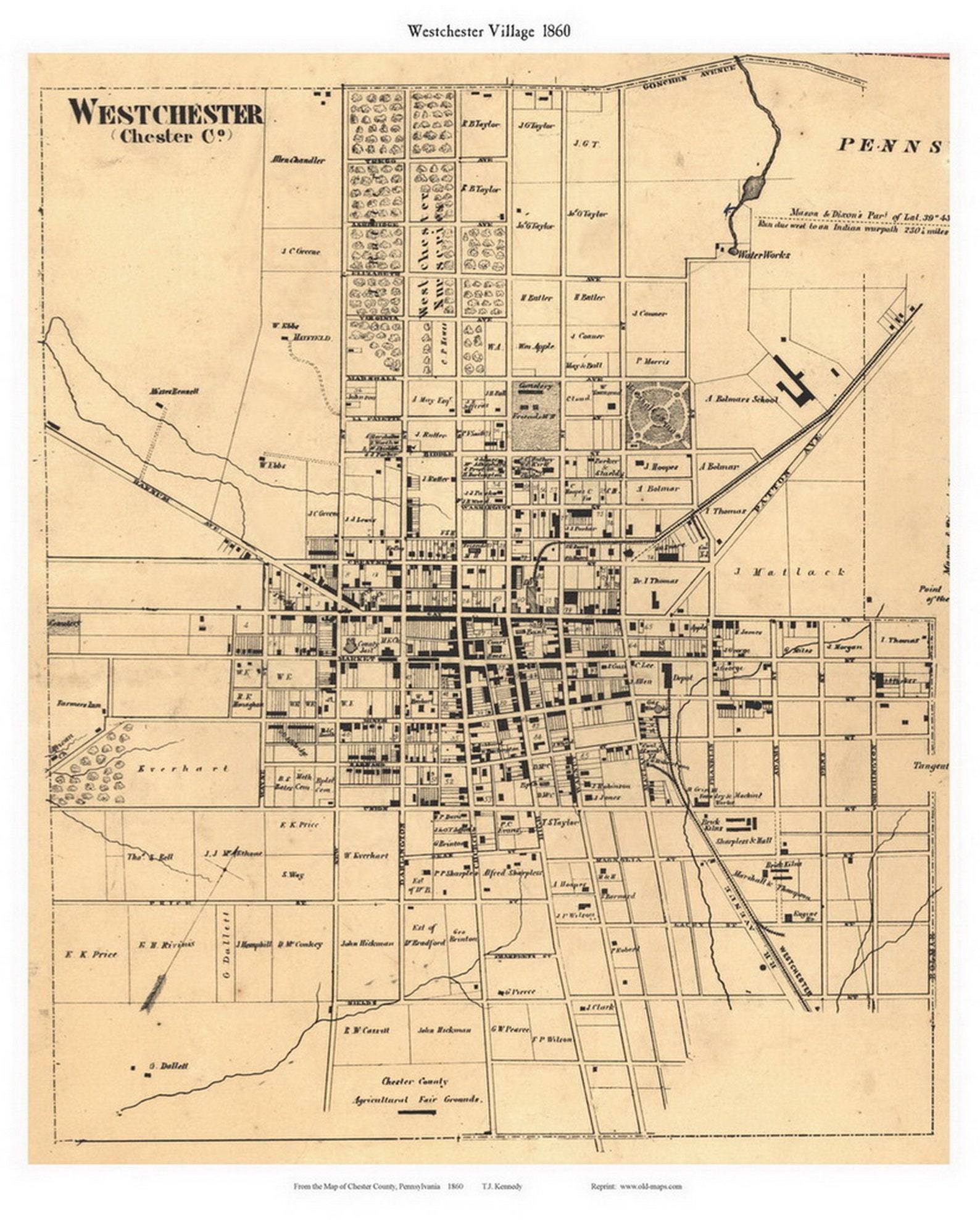 Westchester Village 1860 Old Town Map With Homeowner Names Etsy