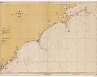 Cape Hatteras to Charleston Light - 1925 Outer Banks - Nautical Map Reprint General Chart 1110