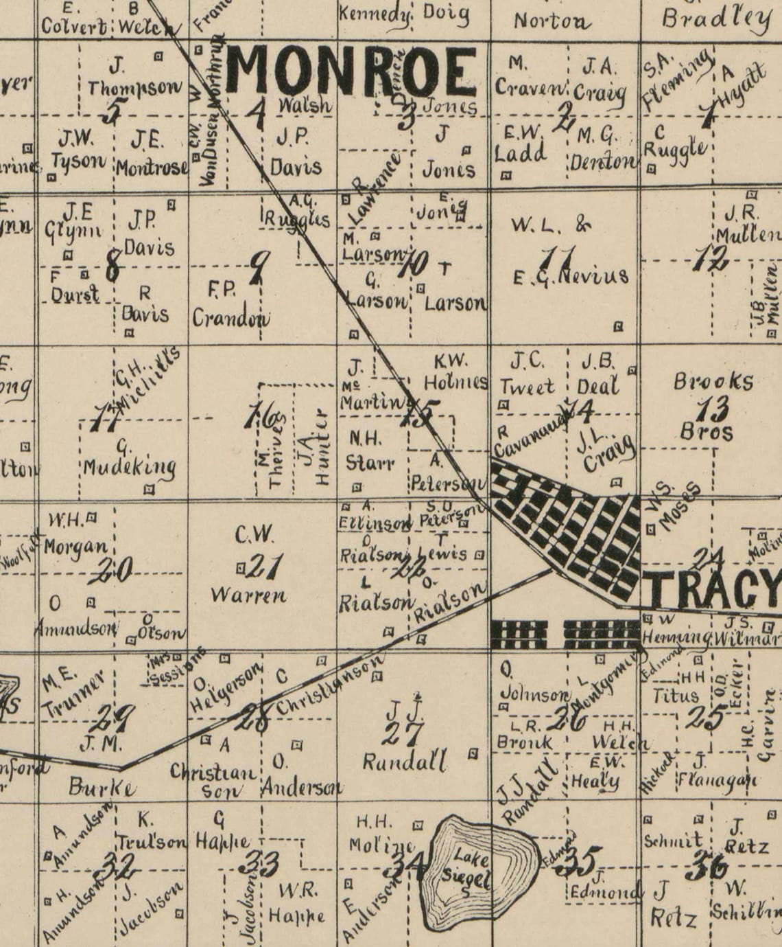 Lyon County Minnesota 1884 Old Wall Map Reprint with Etsy