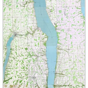 Seneca Lake - 1979 USGS Old Topographical Map  Custom Composite Reprint New York Finger Lakes