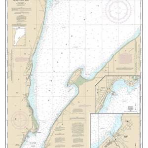 Keweenaw Bay 2014 - Jacobsville - L&#39;anse - Pequaming - Baraga - Lake Superior - Michigan Nautical Map Reprint - Harbors small 943