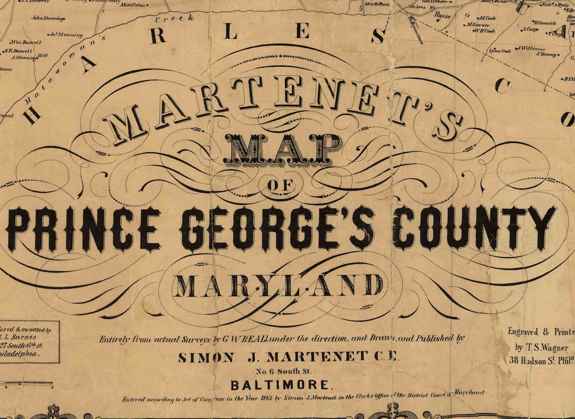 Prince County Maryland 1861 by Simon J. Etsy