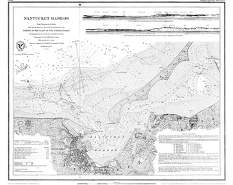 Nantucket Harbor 1848 Nautical Map - Massachusetts - Harbors - 343