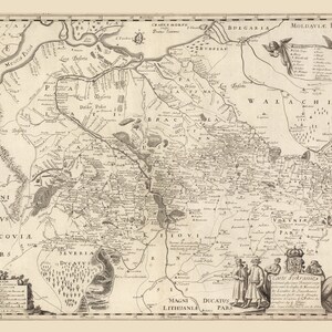 Ukraine 1660 Old Map - Wall Map Reprint - UKR Russia