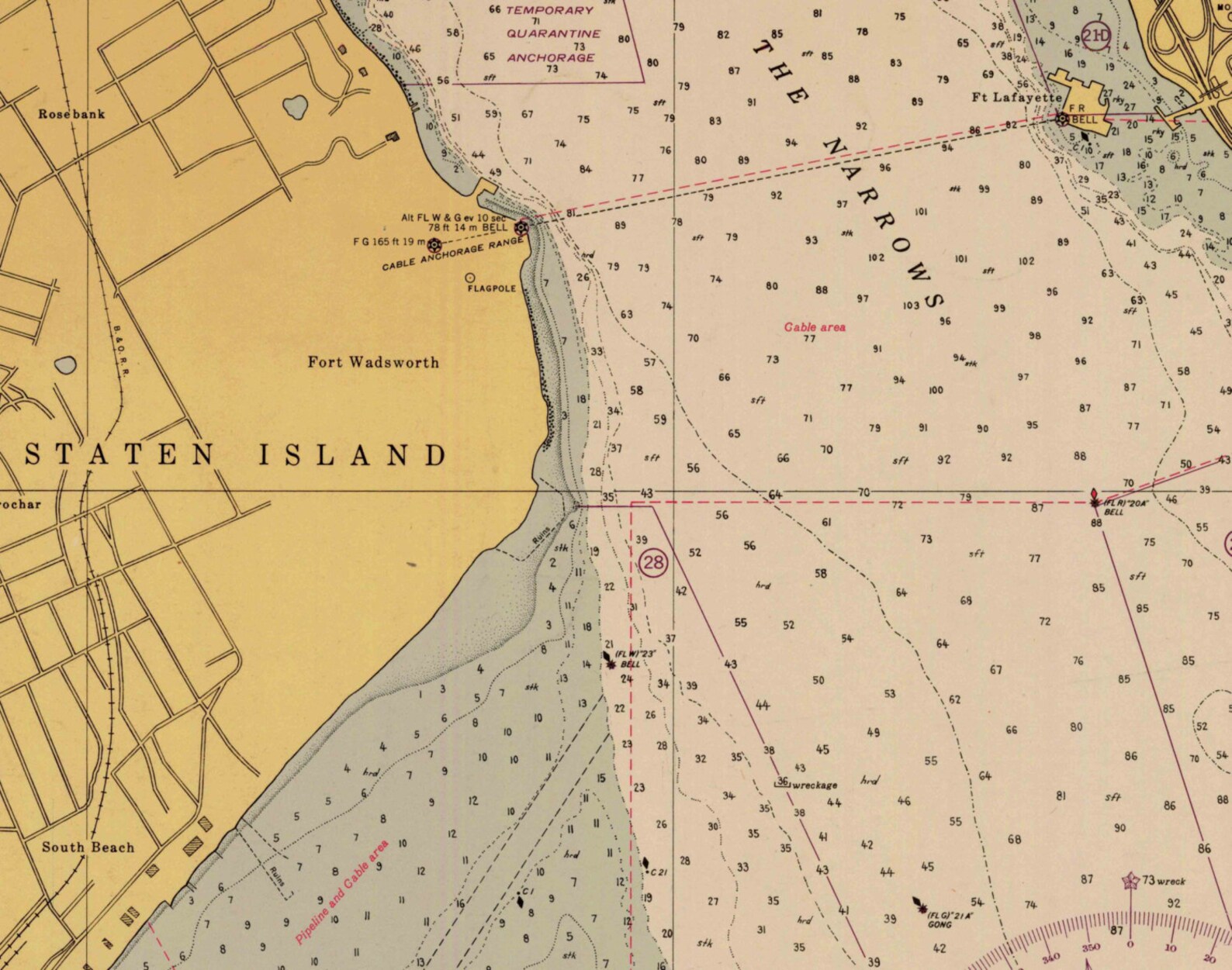 Gravesend Bay NY 1946 Nautical Map New York Harbor Etsy