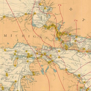 Great Lakes 1909 Nautical Map Reprint Great Lakes All image 5