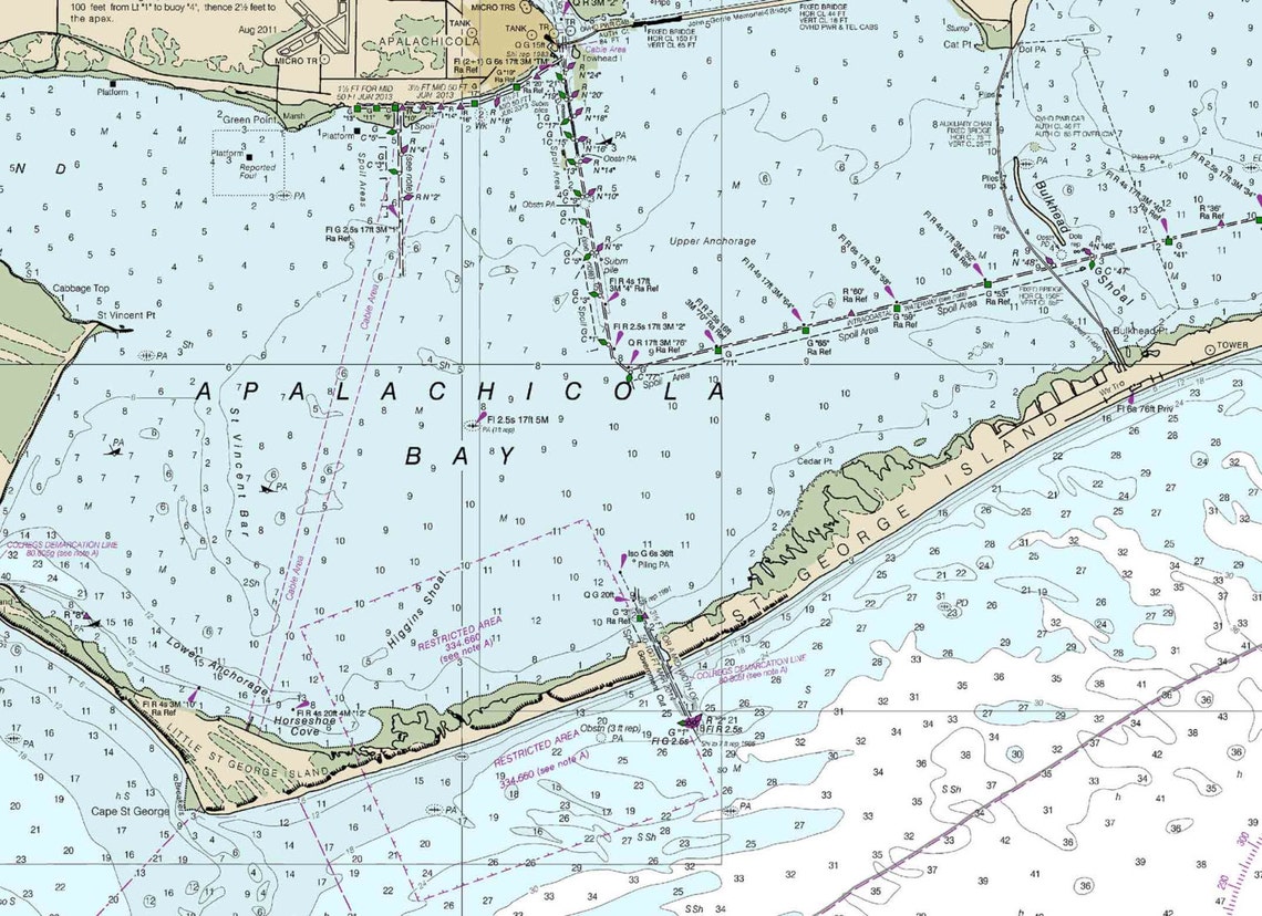 Apalachicola Bay to Cape San Blas 2014 Eagle Harbor St Etsy