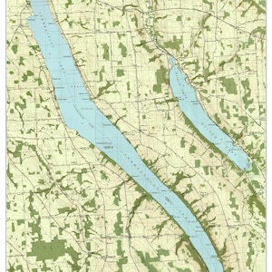 Skaneateles and Otisco Lakes - 1943 USGS Old Topographic Map  Custom Composite Reprint New York Finger Lakes