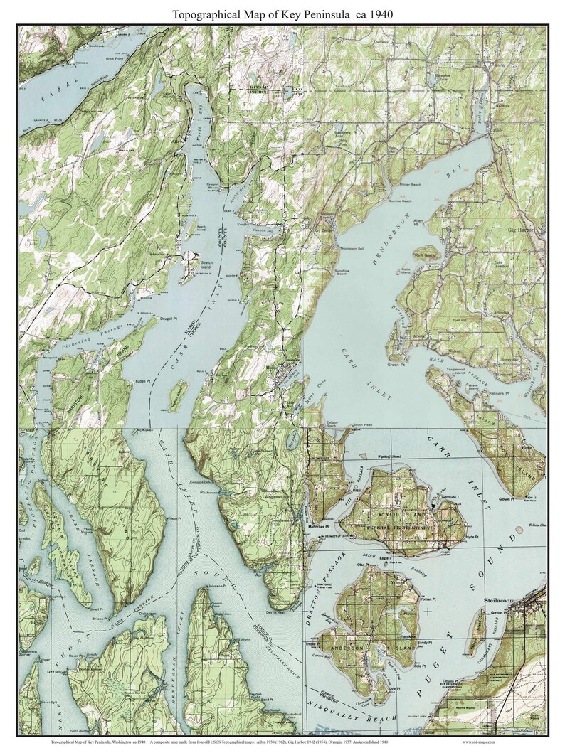 Map Of Key Peninsula Washington - Draw A Topographic Map