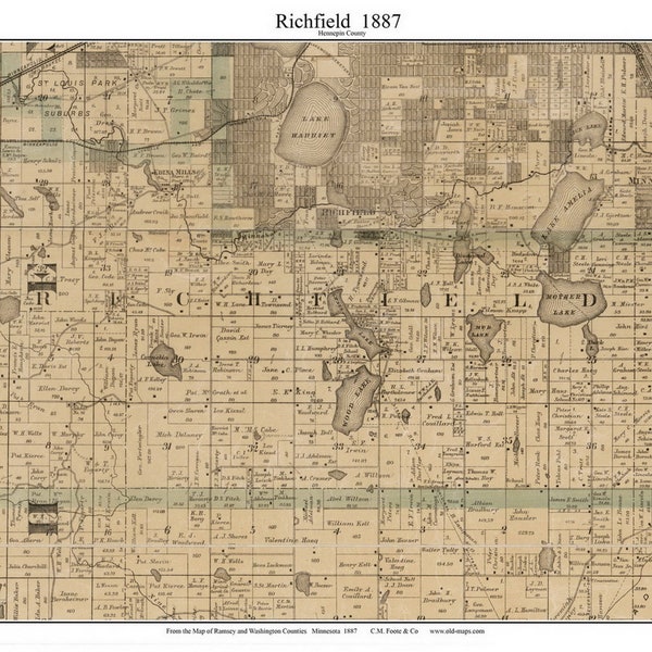 Richfield Map Print Etsy