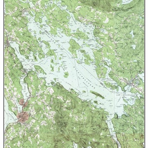 Lake Winnipesaukee - ca 1958 USGS Old Topographic Map  -  Custom Composite Reprint New Hampshire