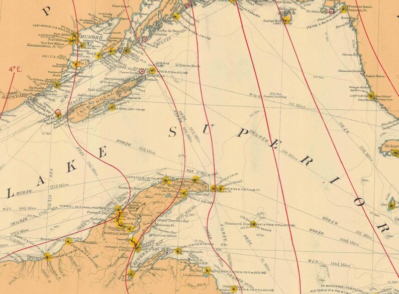 Great Lakes 1909 Nautical Map Reprint Great Lakes All image 4