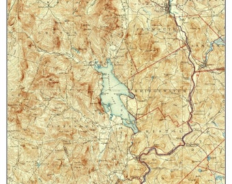 Newfound Lake - 1927 Old Topographic Map by USGS  Custom Composite Reprint New Hampshire