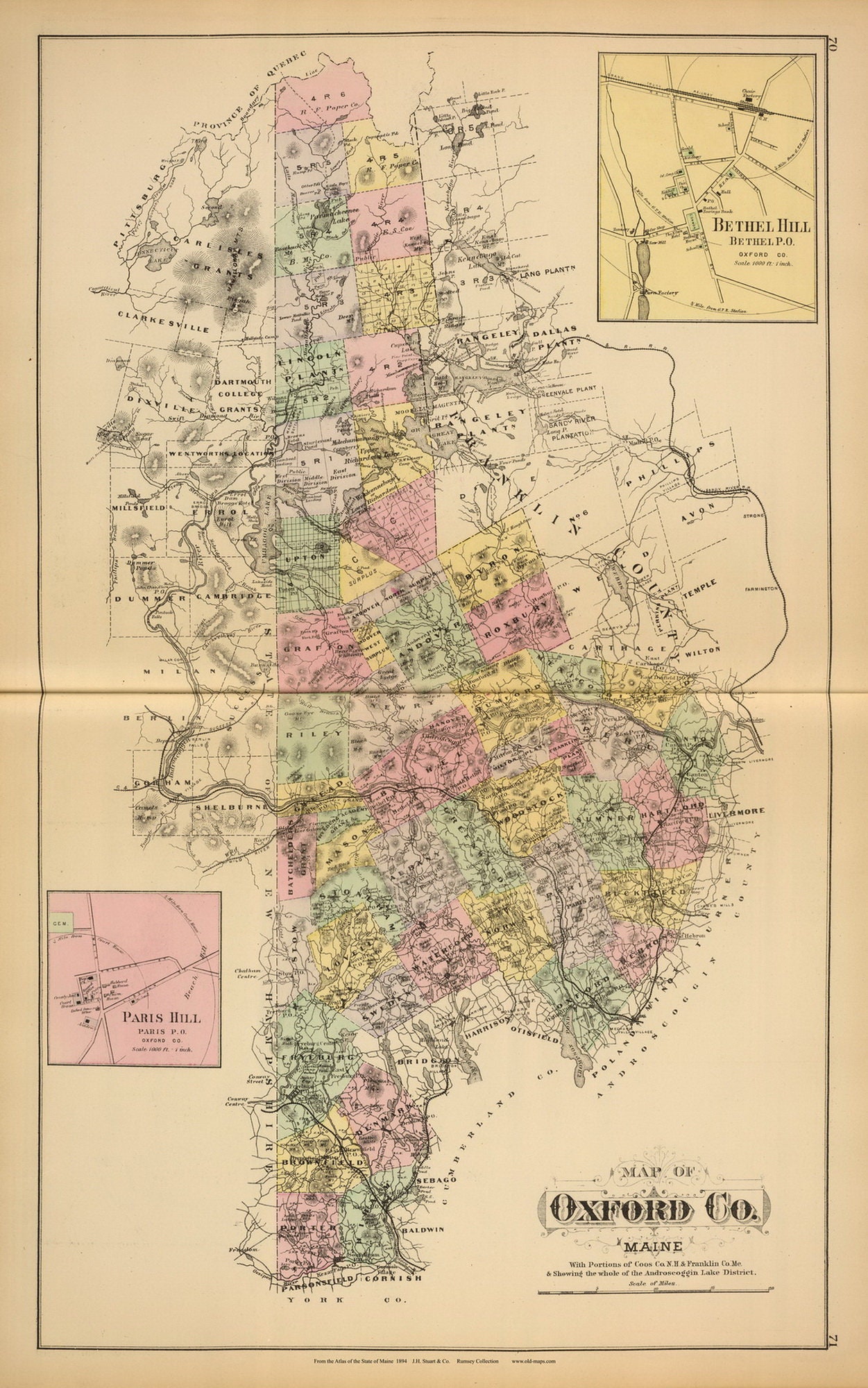Map Of Oxford County Maine Oxford County 1894 Old Map Reprint Maine State Atlas Stuart | Etsy Israel