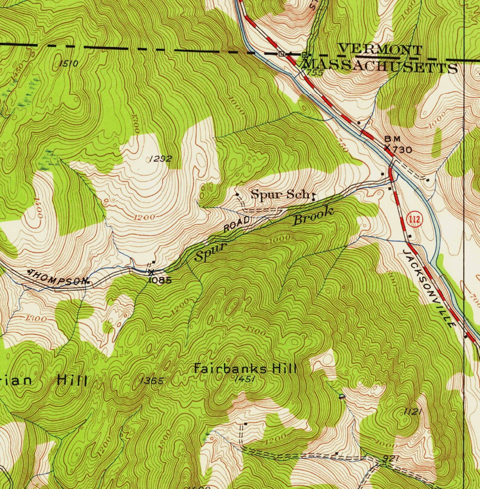Colrain ca. 1945 Old Topo Map Custom USGS Reprint Etsy