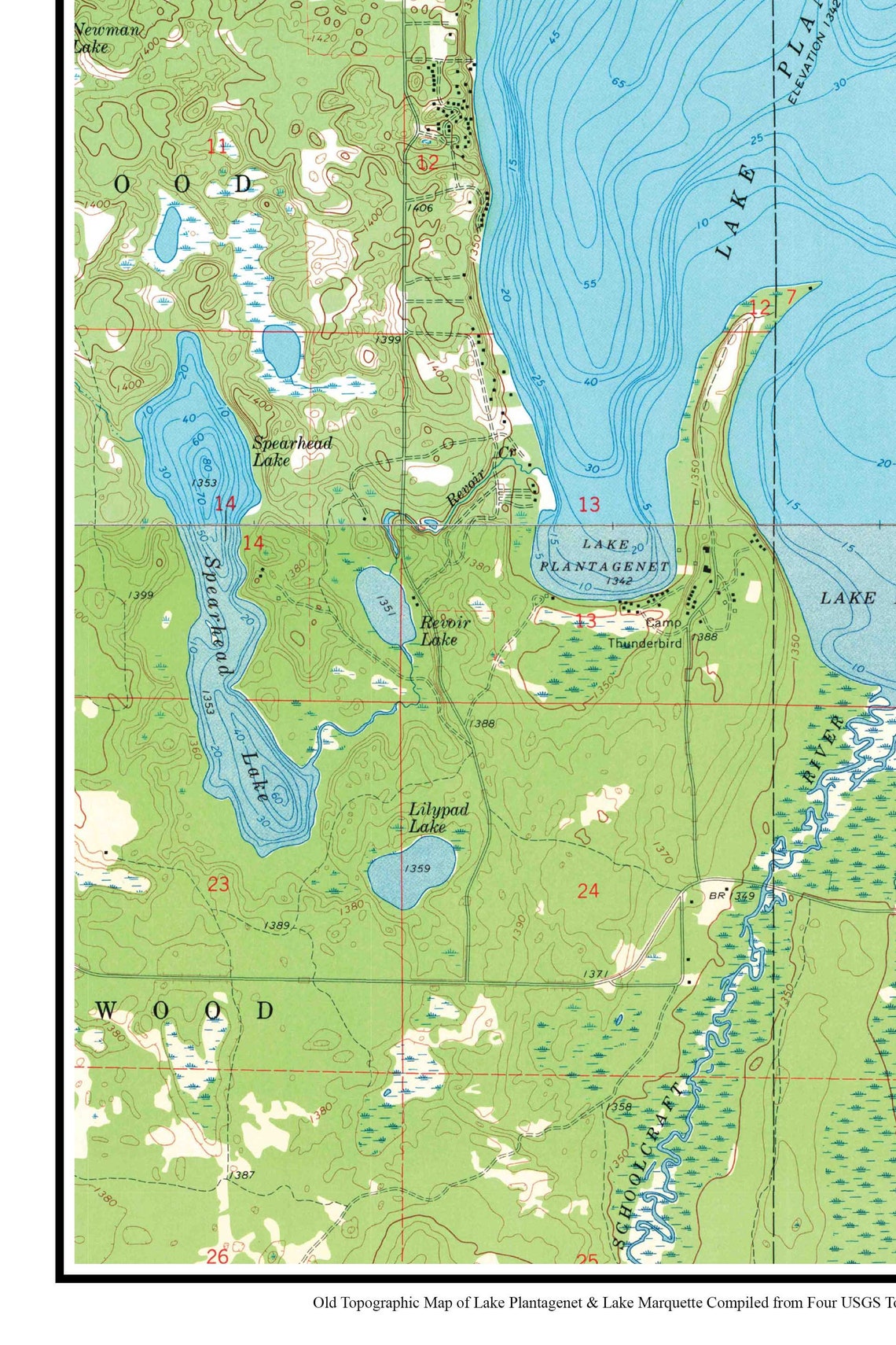 Lake & Lake Marquette 1968 USGS Old Etsy.de