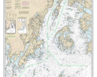 Penobscot Bay and Approaches - 2014 Maine Nautical Map Camden Rockport Vinalhaven - 80000 AC Reprint ED 3:4 - Chart 1203 13302
