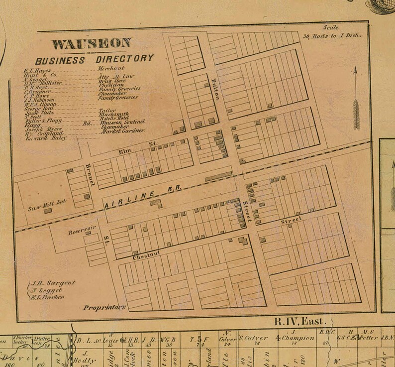 Fulton County Ohio 1850 Old Wall Map Reprint With Homeowner Etsy