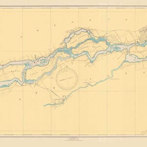 St Lawrence River-St Regis to Weaver Point Croil Islands Cornwall Massena Long Sault- 1943 Nautical Map Reprint-Great Lakes NY 3-11a