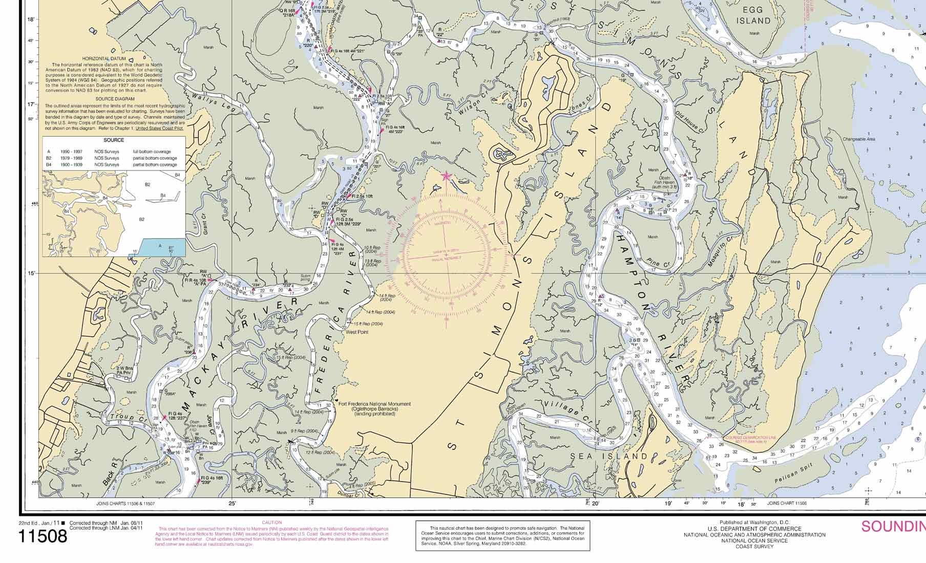 Altamaha Sound 2011 Old Map Nautical Chart Etsy