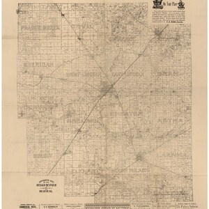 Logan County Illinois  1893  -  Old Wall Map Reprint with Homeowner Names  Farm Lines Genealogy