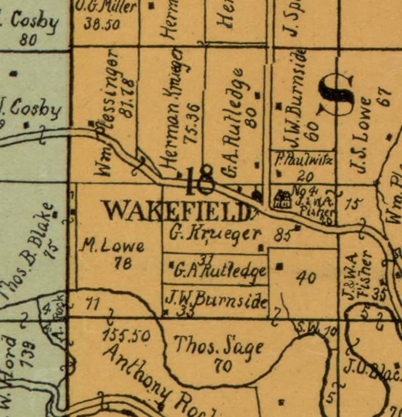 Jefferson County Indiana 1900 Old Wall Map Reprint With Etsy