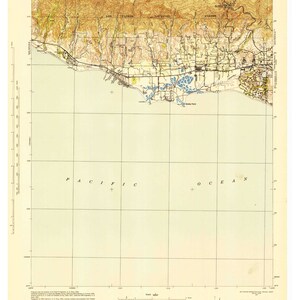 Goleta 1942 Old Topo Map - Edited reprint of the original quad - 15x15 USGS Topographic California