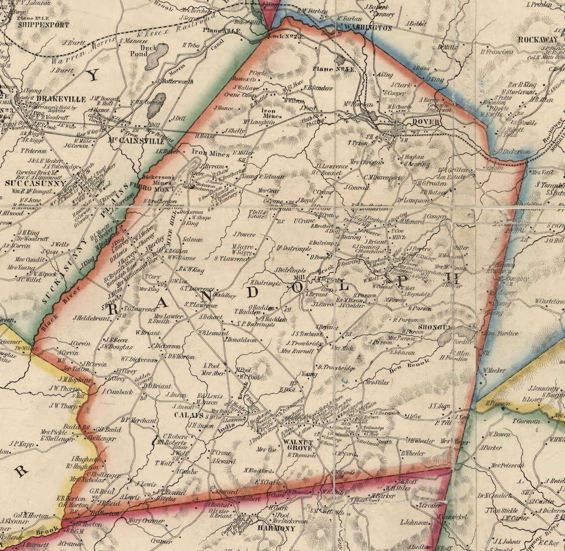 Morris County New Jersey 1853 Wall Map Reprint With Etsy