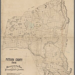 Putnam County  Florida 1883  Old Wall Map Reprint with Landowner Names  - Genealogy