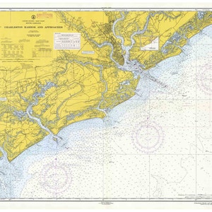 Charleston Harbor Approaches- 1957 - Isle of Palms Folly, Kiawah, Edisto Islands South Carolina - Nautical Map  Reprint  80000 AC Chart 1239