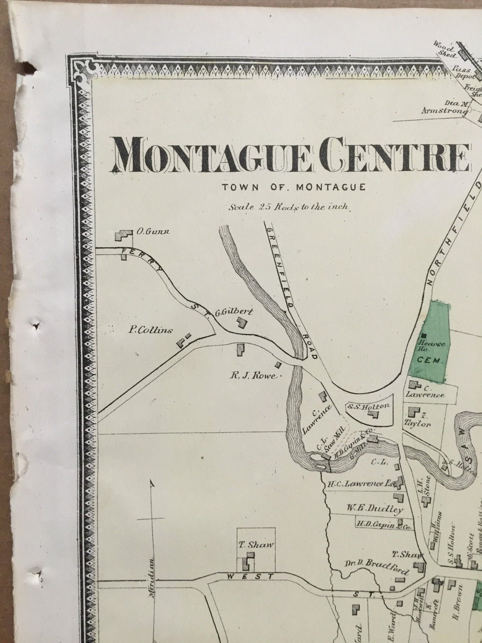 Montague Center Massachusetts 1871 Map Original From Beers Etsy UK