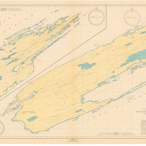 Isle Royale 1945 - Lake Superior, Minnesota - Nautical Map Reprint  - Harbors small 981