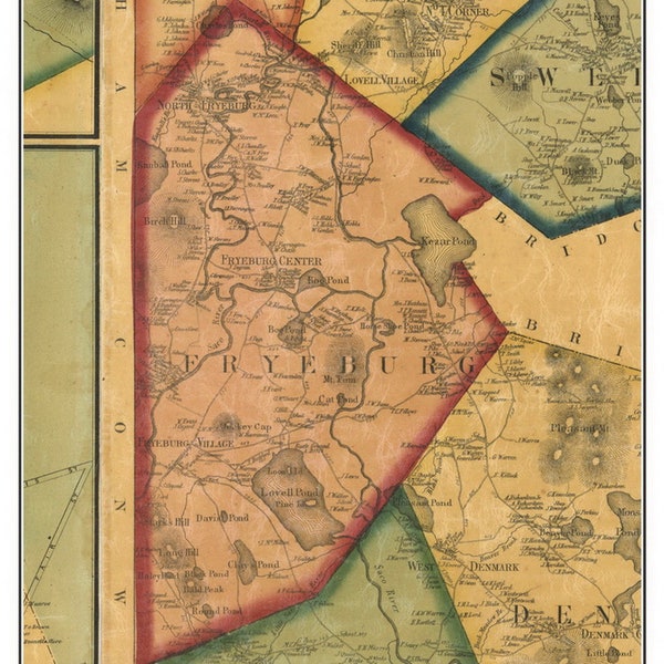 Lovell Maine Map Etsy