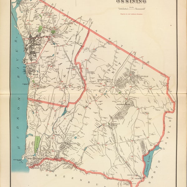 Mt Pleasant & Ossining 1893 - Old Town Map Reprint - Westchester County, New York - Homeowner Names - NYC Metro Atlas #23