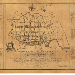 Charleston 1790 South Carolina Old Map -- Reprint -- Cities, Harbors
