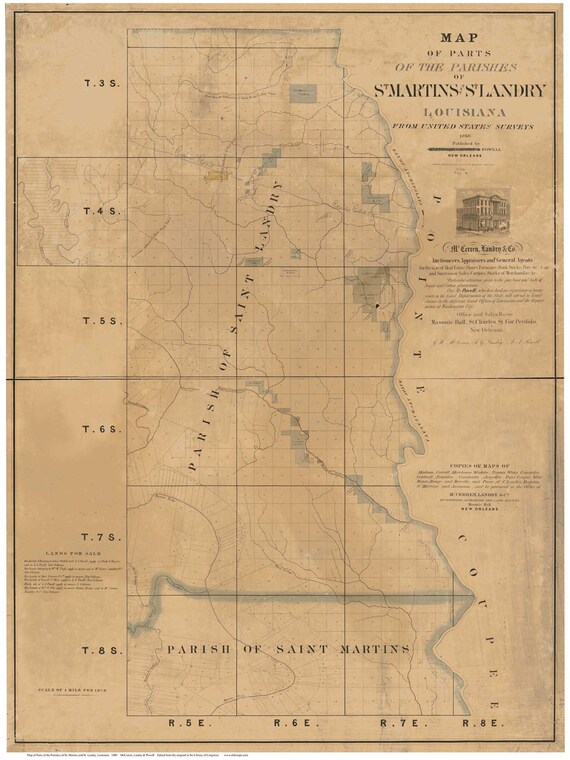 St Landry Parish Map St Martins And St Landry Parishes Louisiana 1860 Parts Of | Etsy Canada